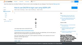 
                            12. How to use OAUTH to login user using 500PX API - Stack Overflow