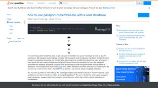 
                            7. how to use passport-remember-me with a user database - Stack Overflow