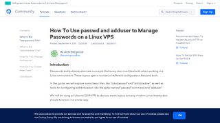 
                            1. How To Use passwd and adduser to Manage Passwords on a Linux ...