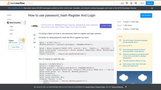 
                            1. How to use password_hash Register And Login - Stack Overflow