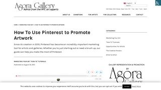 
                            13. How To Use Pinterest to Promote Artwork - Agora Gallery - Advice Blog