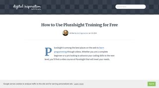 
                            6. How to Use Pluralsight Training Videos for Free - Digital Inspiration