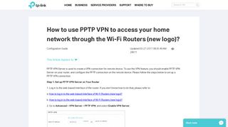 
                            1. How to use PPTP VPN to access your home network through the Wi ...