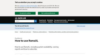 
                            3. How to use RamaXL - GOV.UK