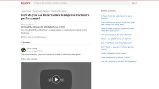 
                            12. How to use Razer Cortex to improve Fortnite's performance - Quora