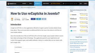 
                            6. How to Use reCaptcha in Joomla? | HostAdvice