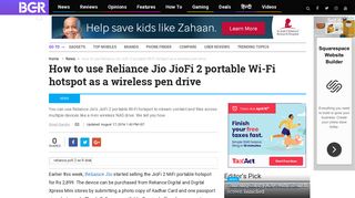 
                            7. How to use Reliance Jio JioFi 2 portable Wi-Fi hotspot as a wireless ...