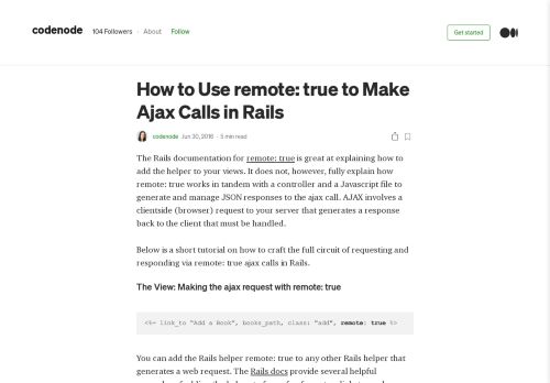 
                            7. How to Use remote: true to Make Ajax Calls in Rails - Medium