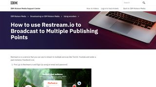 
                            9. How to use Restream.io to Broadcast to Multiple Publishing Points ...