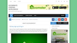 
                            11. How to use Roomster ? ~ Roommate Finding Worldwide