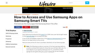 
                            12. How to Use Samsung Apps on Smart TVs - Lifewire