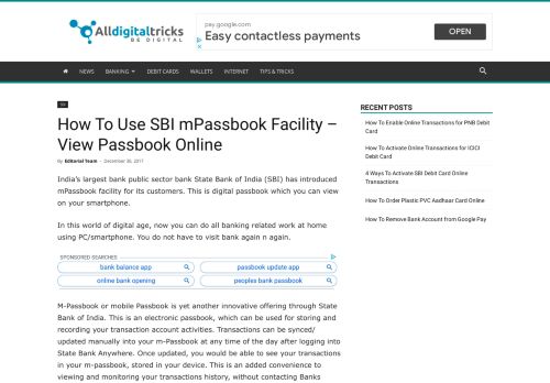 
                            10. How To Use SBI mPassbook Facility - View Passbook Online ...