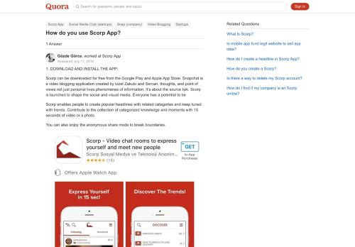 
                            11. How to use Scorp App - Quora