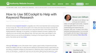 
                            12. How to Use SECockpit to Help with Keyword Research – Authority ...