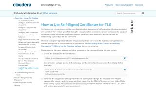 
                            7. How to Use Self-Signed Certificates for TLS | 6.1.x | Cloudera ...