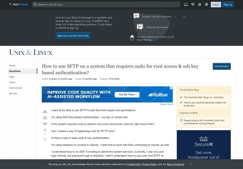 
                            2. How to use SFTP on a system that requires sudo for root access ...