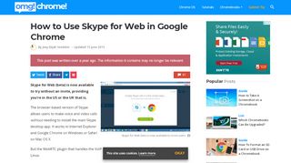 
                            3. How to Use Skype for Web in Google Chrome - OMG! Chrome!