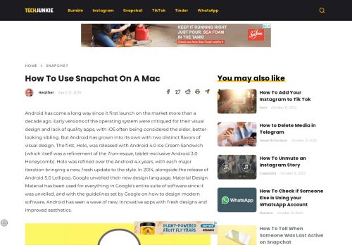 
                            13. How To Use Snapchat on a Mac - TechJunkie