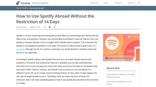 
                            7. How to Use Spotify Abroad Without the Restriction of 14 Days - TuneFab