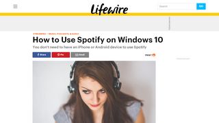 
                            10. How to Use Spotify on Windows 10 PCs and Tablets - Lifewire