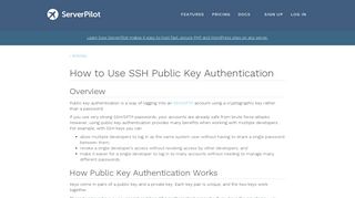 
                            4. How to Use SSH Public Key Authentication - ServerPilot