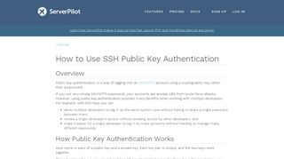 
                            6. How to Use SSH Public Key Authentication - ServerPilot