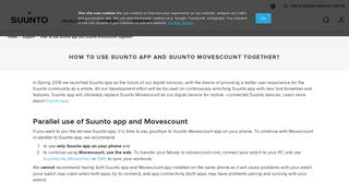 
                            4. How to use Suunto app and Suunto Movescount together?