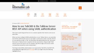 
                            12. How to use TabCMD & the Tableau Server REST API when using ...