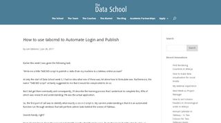 
                            9. How to use tabcmd to Automate Login and Publish - The Data School