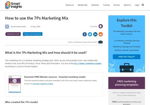 
                            11. How to use the 7Ps Marketing Mix? - Smart Insights