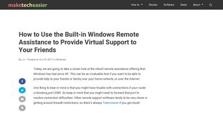 
                            7. How to Use the Built-in Windows Remote Assistance to Provide Virtual ...