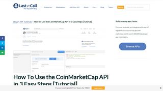
                            9. How To Use the CoinMarketCap API in 3 Easy Steps [Tutorial ...