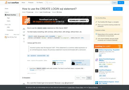 
                            7. How to use the CREATE LOGIN sql statement? - Stack Overflow