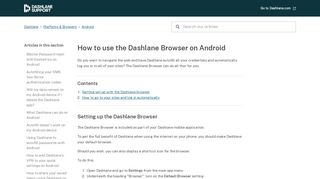 
                            9. How to use the Dashlane Browser on Android – Dashlane