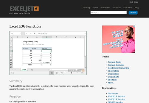 
                            3. How to use the Excel LOG function | Exceljet