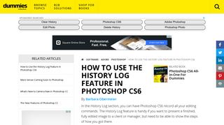 
                            7. How to Use the History Log Feature in Photoshop CS6 - dummies