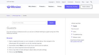 
                            8. How to Use the Lifesize app without an Account