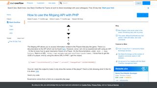 
                            10. How to use the Mojang API with PHP - Stack Overflow