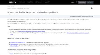 
                            8. How to Use the Netflix App and Troubleshoot Problems | Sony USA