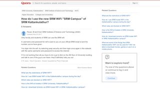 
                            12. How to use the new SRM WiFi 'SRM Campus' of SRM Kattankulathur - Quora