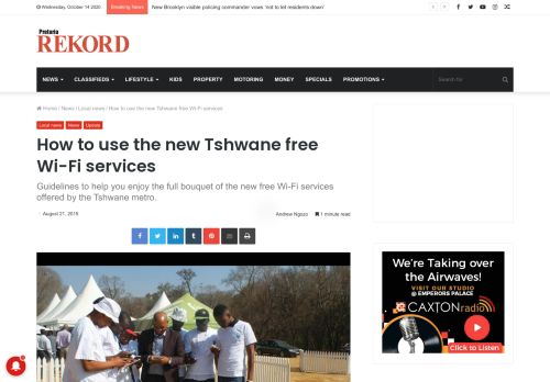 
                            8. How to use the new Tshwane free Wi-Fi services | Rekord East