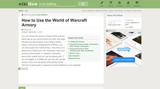 
                            3. How to Use the World of Warcraft Armory (with Pictures) - wikiHow