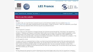 
                            7. How to use this website - LEI France - Insee