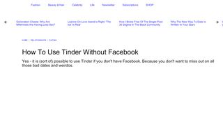 
                            9. How To Use Tinder Without Facebook | Grazia