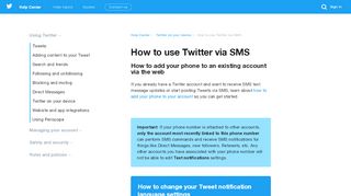 
                            13. How to use Twitter via SMS - Twitter support