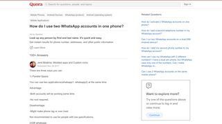 
                            10. How to use two WhatsApp accounts in one phone - Quora