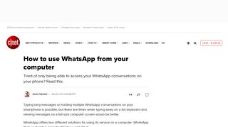 
                            6. How to use WhatsApp from your computer - CNET