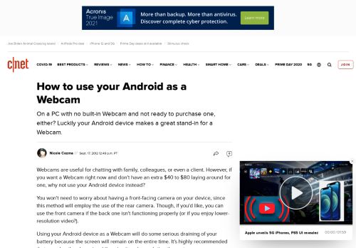 
                            9. How to use your Android as a Webcam - CNET