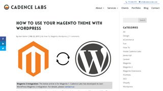 
                            12. How to use your Magento theme with Wordpress - Cadence Labs
