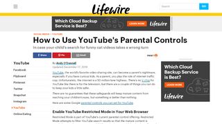 
                            11. How to Use YouTube's Parental Controls - Lifewire